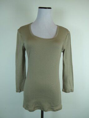 Rivamonti brunello cucinelli scoop neck top s / m khaki tan